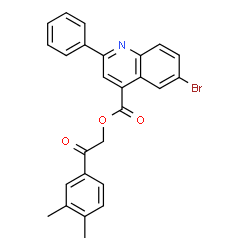 2-(3,4-dimethylphenyl)-2-oxoethyl 6-bromo-2-phenyl-4-quinolinecarboxylate结构式