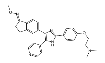 5-(2-(4-(2-(DIMETHYLAMINO)ETHOXY)PHENYL)-5-(PYRIDIN-4-YL)-1H-IMIDAZOL-4-YL)-2,3-DIHYDRO-1H-INDEN-1-ONE O-METHYL OXIME Structure