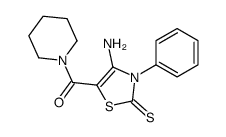 (4-amino-3-phenyl-2-sulfanylidene-1,3-thiazol-5-yl)-piperidin-1-ylmethanone Structure