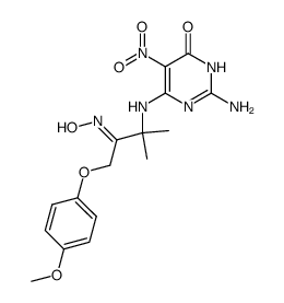 2-amino-4-hydroxy-6-[2-hydroxyimino-3-(p-methoxy)phenoxy-1,1-dimethylpropylamino]-5-nitropyrimidine结构式