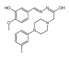 N-[(E)-(3-hydroxy-4-methoxyphenyl)methylideneamino]-2-[4-(3-methylphenyl)piperazin-1-yl]acetamide Structure