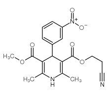 2,6-dimethyl-4-(3-nitrophenyl)-5-methoxycarbonyl-1,4-dihydropyridine-3-carboxylic acid 2-cyanoethyl ester Structure