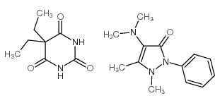 5,5-diethyl-1,3-diazinane-2,4,6-trione: 4-dimethylamino-1,5-dimethyl-2-phenyl-pyrazol-3-one结构式