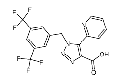 1-(3,5-bis-trifluoromethyl-benzyl)-5-pyridin-2-yl-1H-[1,2,3]triazole-4-carboxylic acid结构式