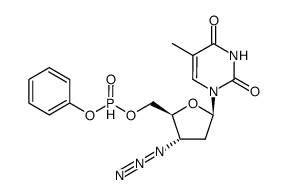 ((2S,3S,5R)-3-azido-5-(5-methyl-2,4-dioxo-3,4-dihydropyrimidin-1(2H)-yl)tetrahydrofuran-2-yl)methyl phenyl phosphonate结构式