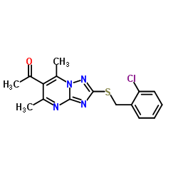 1-{2-[(2-Chlorobenzyl)thio]-5,7-dimethyl-[1,2,4]triazolo[1,5-a]pyrimidin-6-yl}ethanone structure