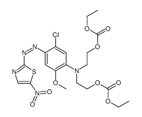 5-氯-N,N-双[2-(乙氧基碳酰氧基)乙基]-2-甲氧基-4-(5-硝基-1,3-噻唑-2-基偶氮)苯胺结构式