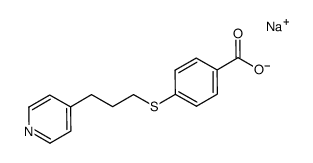 4-(3-pyridin-4-ylpropylsulfanyl)benzoic acid sodium salt Structure