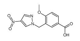 4-Methoxy-3-[(4-nitro-1H-pyrazol-1-yl)methyl]benzoic acid结构式