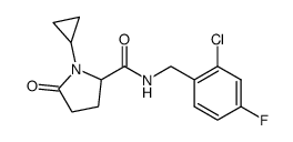 N-[(2-chloro-4-fluorophenyl)methyl]-1-cyclopropyl-5-oxoprolinamide结构式