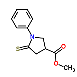 Methyl 1-phenyl-5-thioxo-3-pyrrolidinecarboxylate结构式