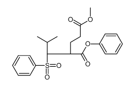 5-O-methyl 1-O-phenyl (2R)-2-[(1R)-1-(benzenesulfonyl)-2-methylpropyl]pentanedioate结构式