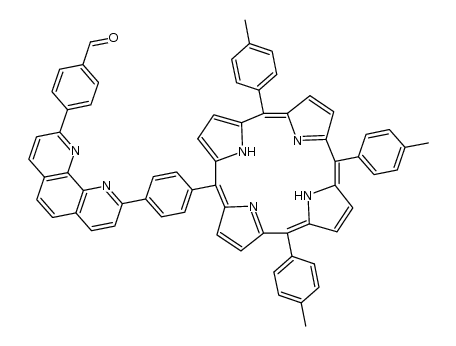 4-(9-(4-(10,15,20-tri-p-tolylporphyrin-5-yl)phenyl)-1,10-phenanthrolin-2-yl)benzaldehyde Structure