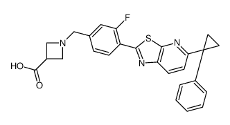 3-Azetidinecarboxylic acid, 1-[[3-fluoro-4-[5-(1-phenylcyclopropyl)thiazolo[5,4-b]pyridin-2-yl]phenyl]Methyl]- picture