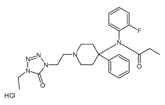 N-[1-[2-(4-ethyl-5-oxotetrazol-1-yl)ethyl]-4-phenylpiperidin-4-yl]-N-(2-fluorophenyl)propanamide,hydrochloride结构式