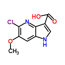 5-Chloro-6-methoxy-1H-pyrrolo[3,2-b]pyridine-3-carboxylic acid结构式