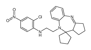 2-chloro-4-nitro-N-(2-spiro[1,2,3,3a-tetrahydrocyclopenta[c][1,5]benzodiazepine-4,1'-cyclopentane]-5-ylethyl)aniline结构式
