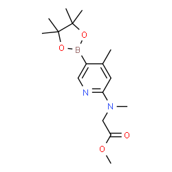 Methyl 2-(Methyl(4-Methyl-5-(4,4,5,5-tetramethyl-1,3,2-dioxaborolan-2-yl)pyridin-2-yl)amino)acetate structure