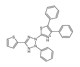 4,5-diphenyl-2-(3-phenyl-5-thiophen-2-yl-1H-tetrazol-1-ium-2-yl)-1,3-thiazole Structure