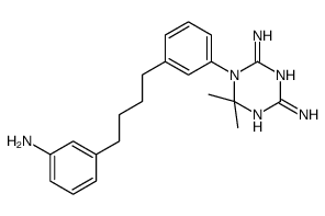 1-[3-[4-(3-aminophenyl)butyl]phenyl]-6,6-dimethyl-1,3,5-triazine-2,4-diamine结构式