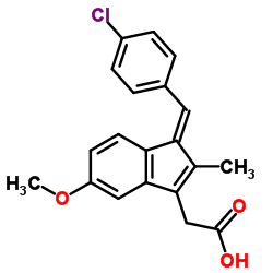 [(1Z)-1-(4-Chlorobenzylidene)-5-methoxy-2-methyl-1H-inden-3-yl]acetic acid Structure