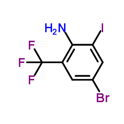 4-Bromo-2-iodo-6-(trifluoromethyl)aniline structure