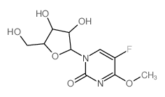 1-[3,4-dihydroxy-5-(hydroxymethyl)oxolan-2-yl]-5-fluoro-4-methoxy-pyrimidin-2-one structure