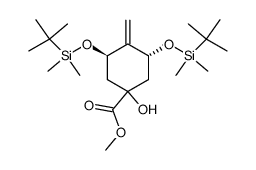 methyl (3R,5R)-3,5-bis[(tert-butyldimethylsilyl)oxy]-1-hydroxy-4-methylenecyclohexanecarboxylate Structure