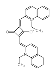 Quinolinium,1-ethyl-2-[[3-[(1-ethyl-2(1H)-quinolinylidene)methyl]-2-hydroxy-4-oxo-2-cyclobuten-1-ylidene]methyl]-,inner salt结构式