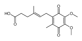 6-(5-carboxy-3-methyl-2-pentenyl)-2,3-dimethoxy-5-methyl-1,4-benzoquinone结构式