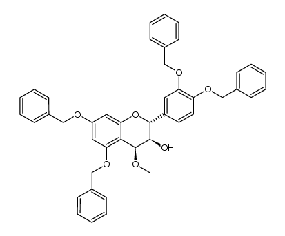 (2R,3S,4S)-5,7,3',4'-tetrabenzyloxy-4-methoxyflavan-3-ol结构式