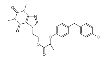 2-(1,3-dimethyl-2,6-dioxopurin-7-yl)ethyl 2-[4-[(4-chlorophenyl)methyl]phenoxy]-2-methylpropanoate Structure