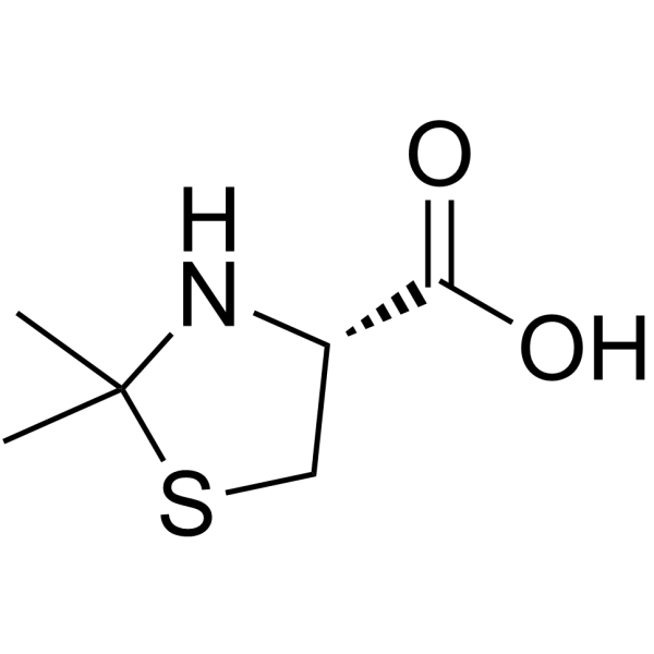 (4R)-2,2-二甲基-4-噻唑烷甲酸结构式