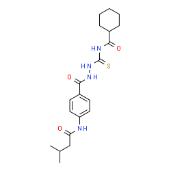 N-[(2-{4-[(3-methylbutanoyl)amino]benzoyl}hydrazino)carbonothioyl]cyclohexanecarboxamide结构式