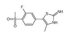 5-(3-fluoro-4-methylsulfonylphenyl)-4-methyl-1,3-thiazol-2-amine Structure