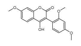 3-(2,4-dimethoxyphenyl)-4-hydroxy-7-methoxy-1-benzopyran-2-one Structure