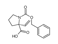 (2S)-2-ethenyl-1-phenylmethoxycarbonylpyrrolidine-2-carboxylic acid结构式