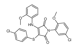 1-(5-chloro-2-methoxyphenyl)-3-(4-chlorophenyl)sulfanyl-4-(2-methoxyanilino)pyrrole-2,5-dione Structure