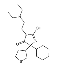 5-Cyclohexyl-3-[2-(diethylamino)ethyl]-5-(2,3,4,5-tetrahydrothiophen-3-yl)hydantoin structure