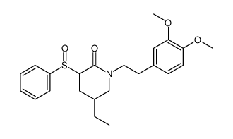 1-(3,4-dimethoxyphenethyl)-5-ethyl-3-(phenylsulfinyl)piperidin-2-one结构式