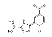 N-methyl-2-(3-nitro-6-oxocyclohexa-2,4-dien-1-ylidene)-3H-1,3-thiazole-4-carboxamide Structure