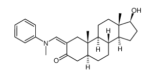 2-(N-methylanilinomethylene)-5α-androstan-17β-ol-3-one结构式