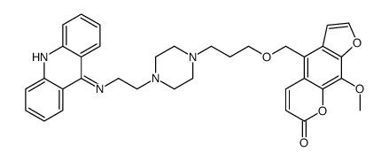 4-[3-[4-[2-(acridin-9-ylamino)ethyl]piperazin-1-yl]propoxymethyl]-9-methoxyfuro[3,2-g]chromen-7-one结构式