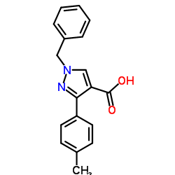 1-Benzyl-3-(4-methylphenyl)-1H-pyrazole-4-carboxylic acid Structure