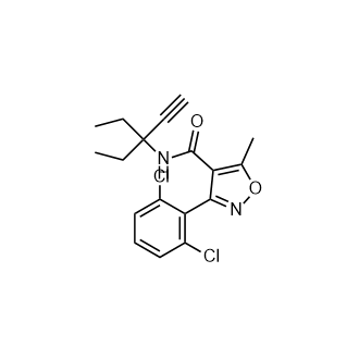 3-(2,6-二氯苯基)-N-(3-乙基戊-1-炔-3-基)-5-甲基异噁唑-4-甲酰胺结构式