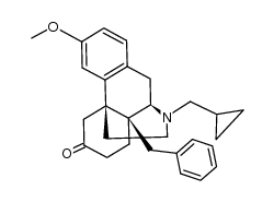 14β-benzyl-17-(cyclopropylmethyl)-3-methoxymorphinan-6-one结构式