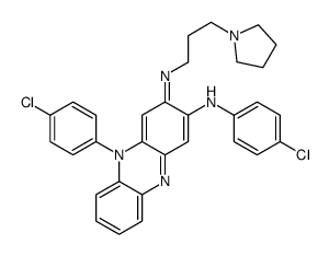 N,5-bis(4-chlorophenyl)-3-(3-pyrrolidin-1-ylpropylimino)phenazin-2-amine Structure