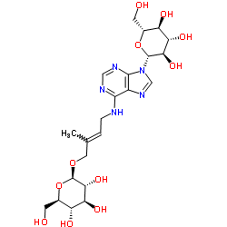 (2E)-4-{[9-(β-D-Glucopyranosyl)-9H-purin-6-yl]amino}-2-methyl-2-buten-1-yl β-D-glucopyranoside Structure