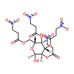 α-D-吡喃葡萄糖 2,3,4,6-四(3-硝基丙酸酯)结构式