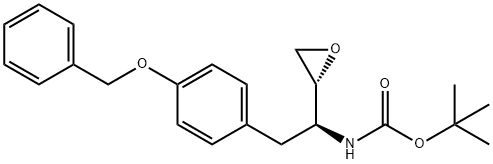 2-Methyl-2-propanyl {(1S)-2-[4-(benzyloxy)phenyl]-1-[(2R)-2-oxiranyl]ethyl}carbamate structure